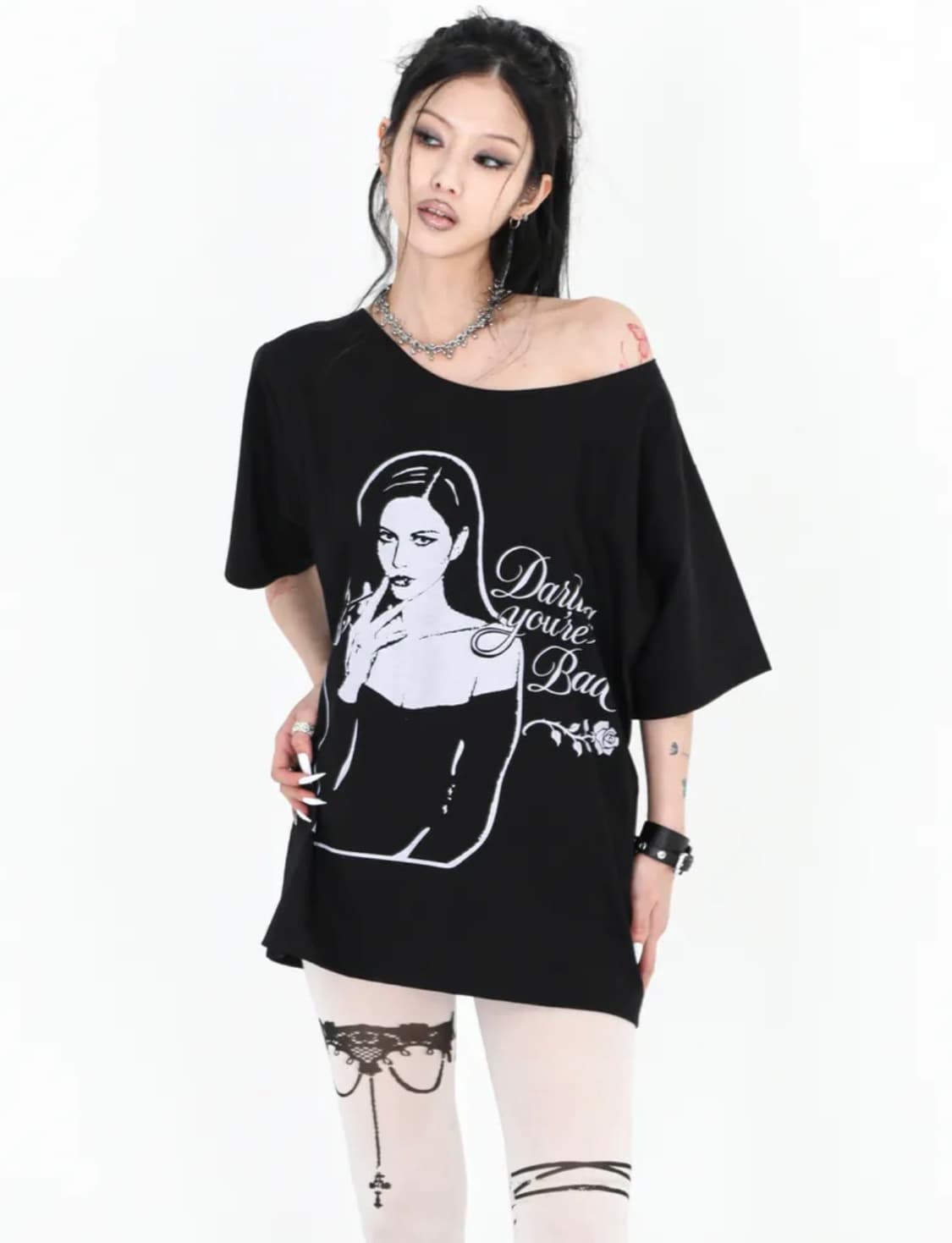 달링유어배드 SMOKING ROSE TEE 상품이미지1