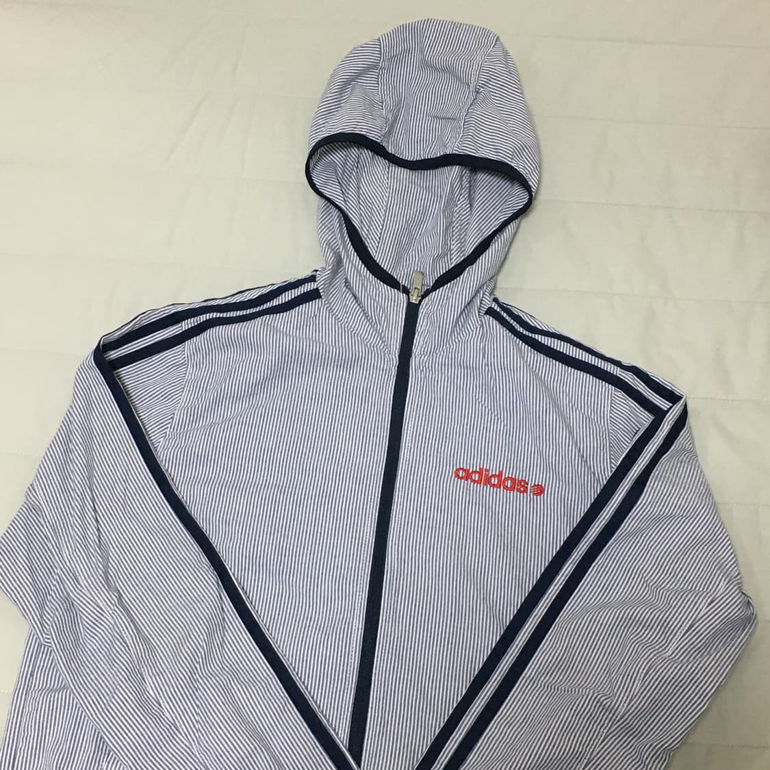 아디다스 스트라이프 후드 집업 바람막이 상품이미지1