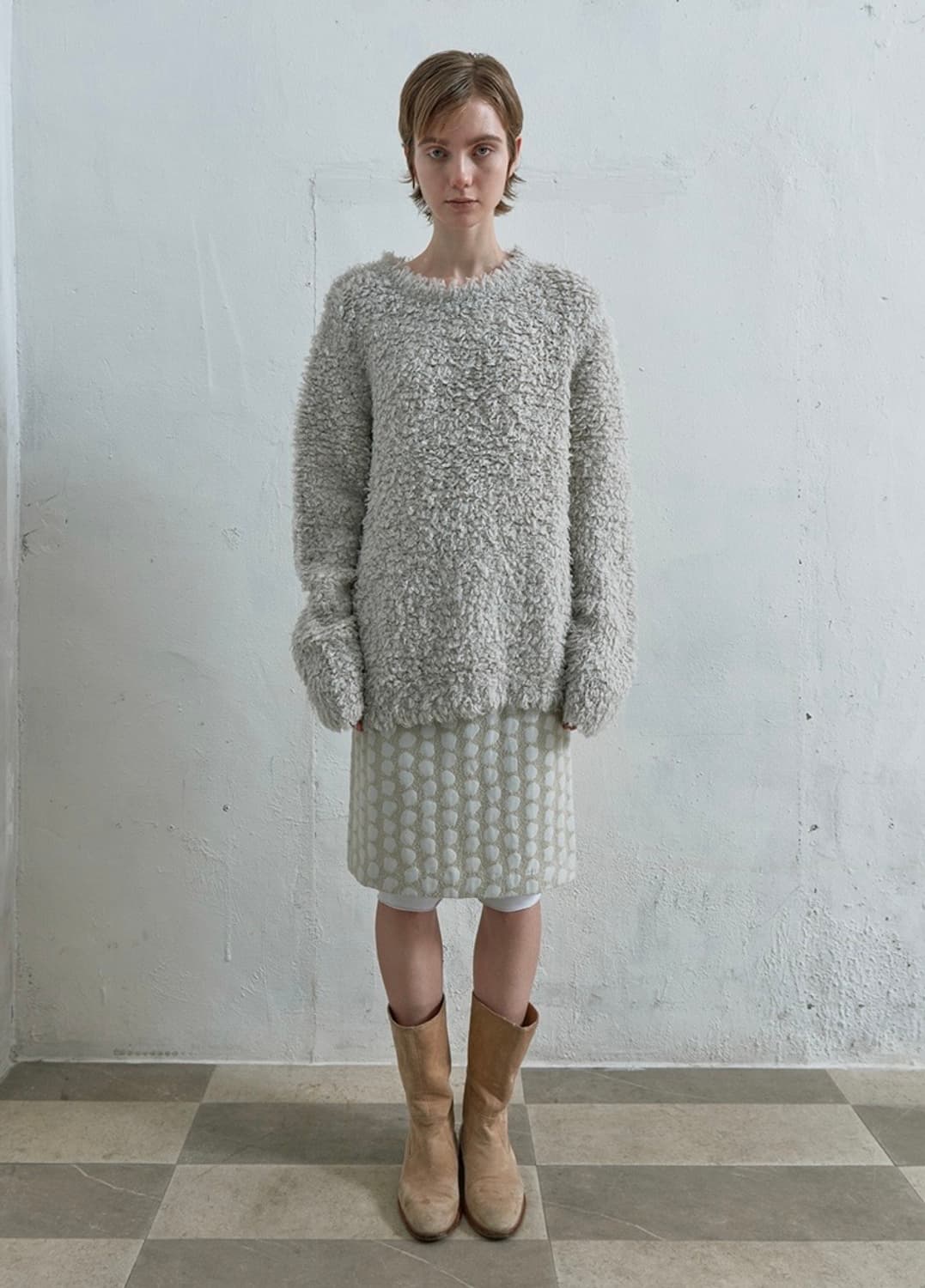 낫띵에브리띵 페블 자가드 미디 스커트 (새상품) 상품이미지2