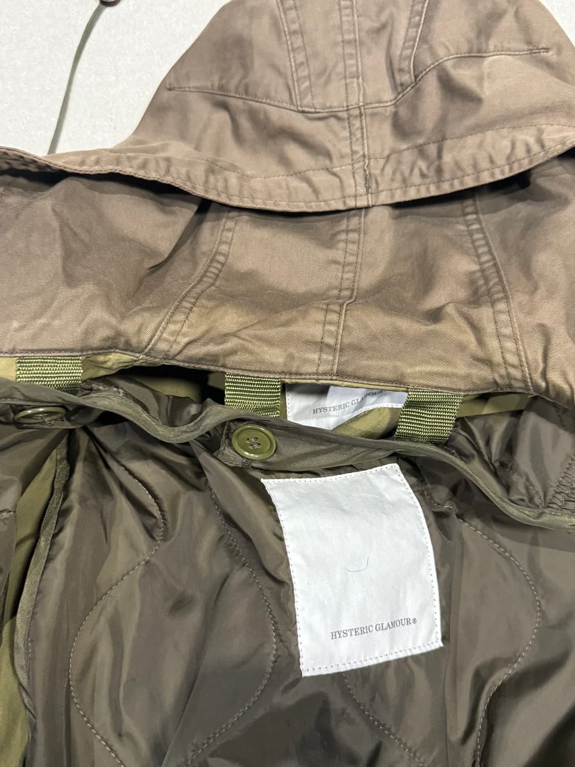 히스테릭 글래머 아카이브 신슐레이트 패딩 결합 m-65 후드 집업 자켓 상품이미지4