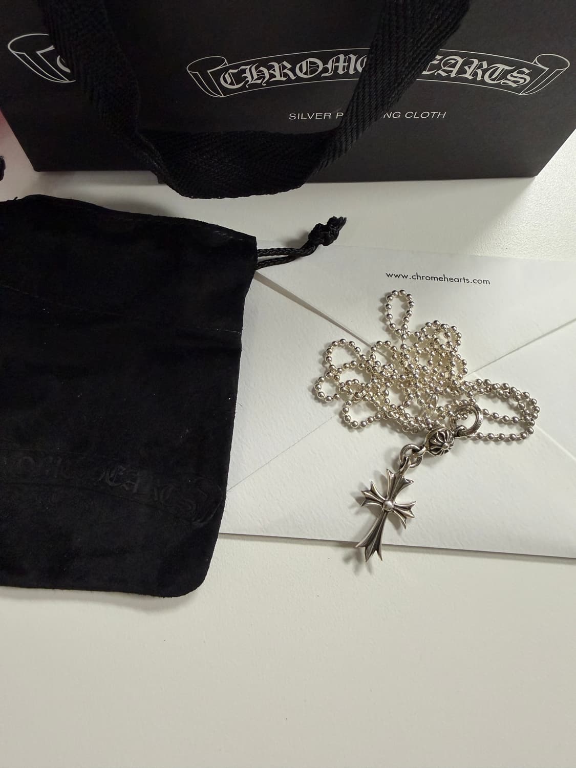 크롬하츠 원볼 타이니 크로스 볼체인 30인치 목걸이 상품이미지2