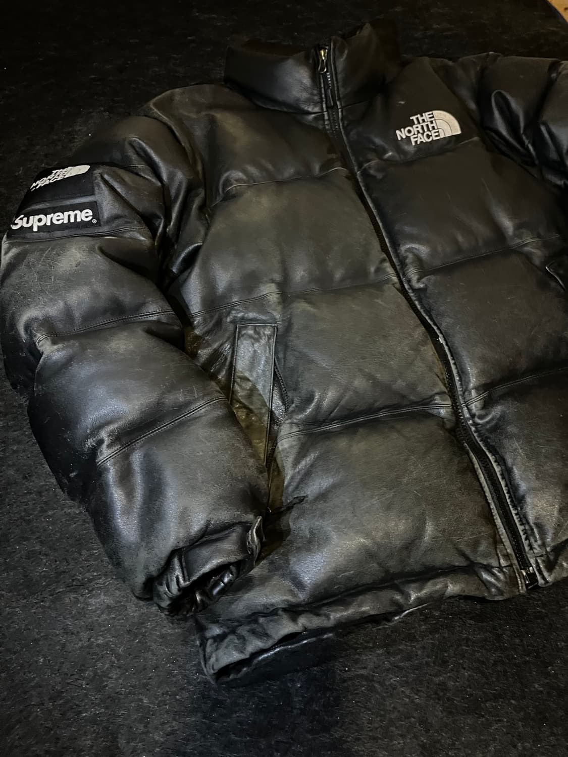 슈프림 노스페이스 레더 눕시 패딩 L 상품이미지2