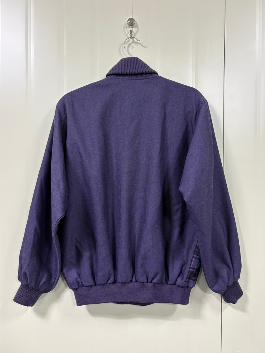 90s 빈티지 라코스테 체크 패턴 블루종 자켓 상품이미지4