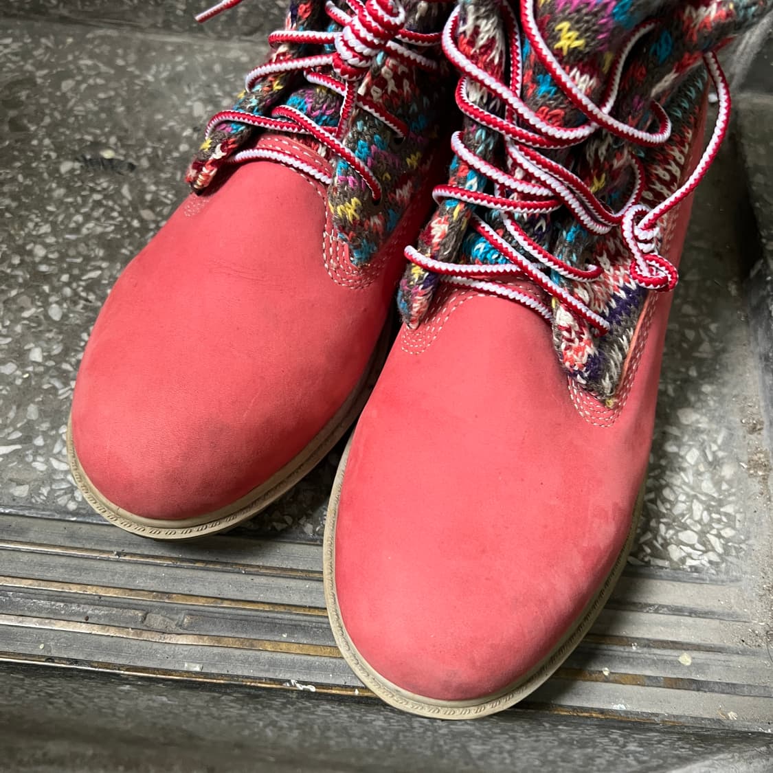 팀버랜드 아즈텍 패턴 핑크 롤탑 부츠 상품이미지5