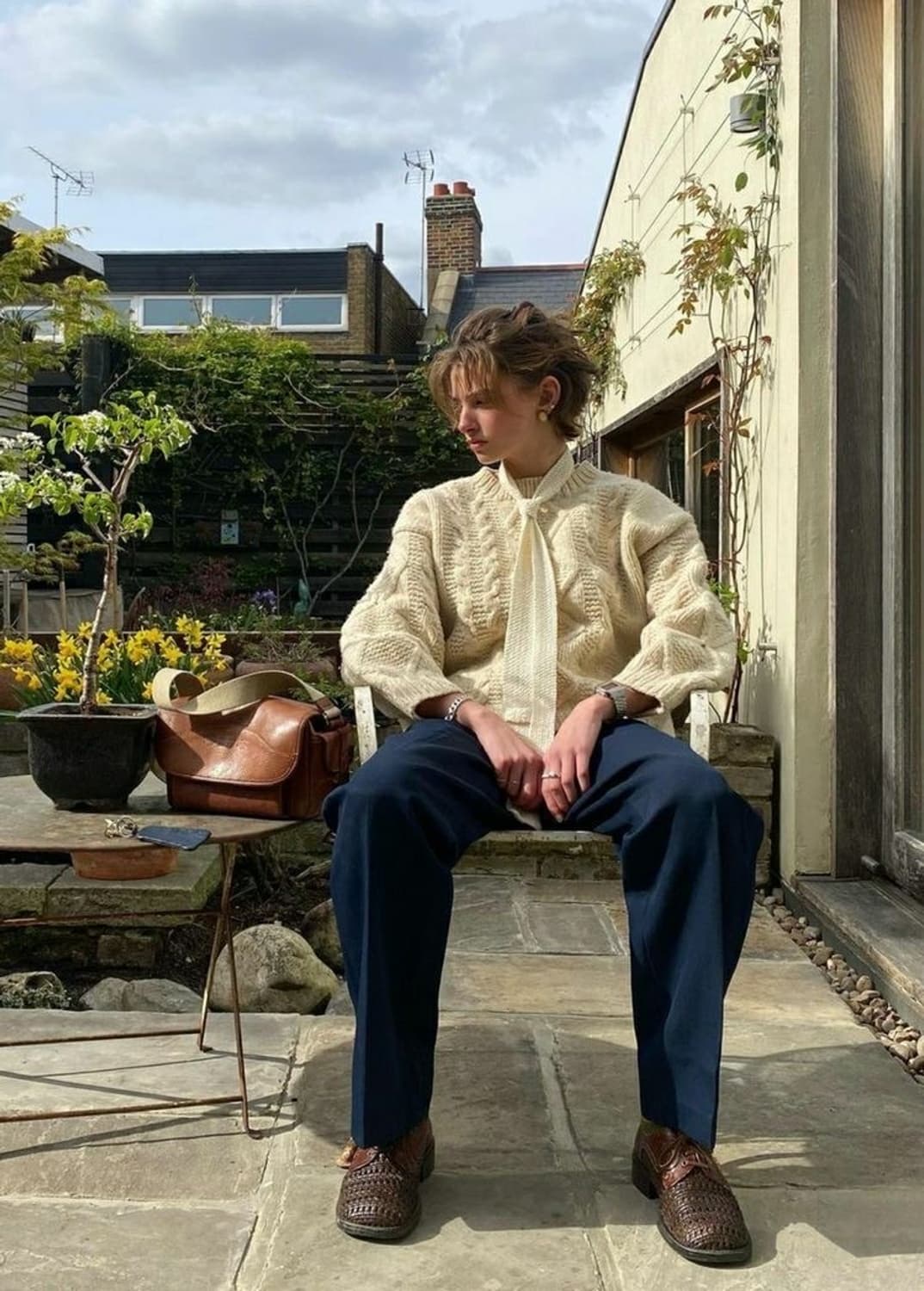 빈티지 니트 아란니트 피셔맨니트 흰순이 상품이미지10