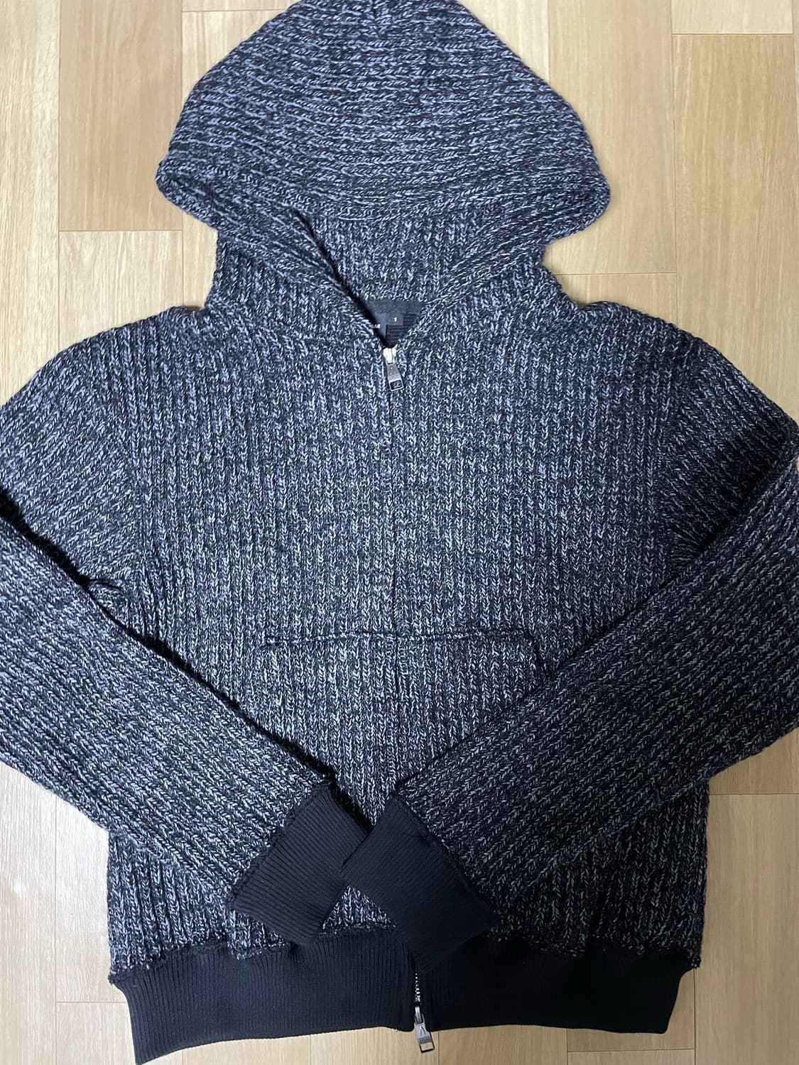 아캄 Bokashi Knit Zip-Up Hoodie (Black) 상품이미지3