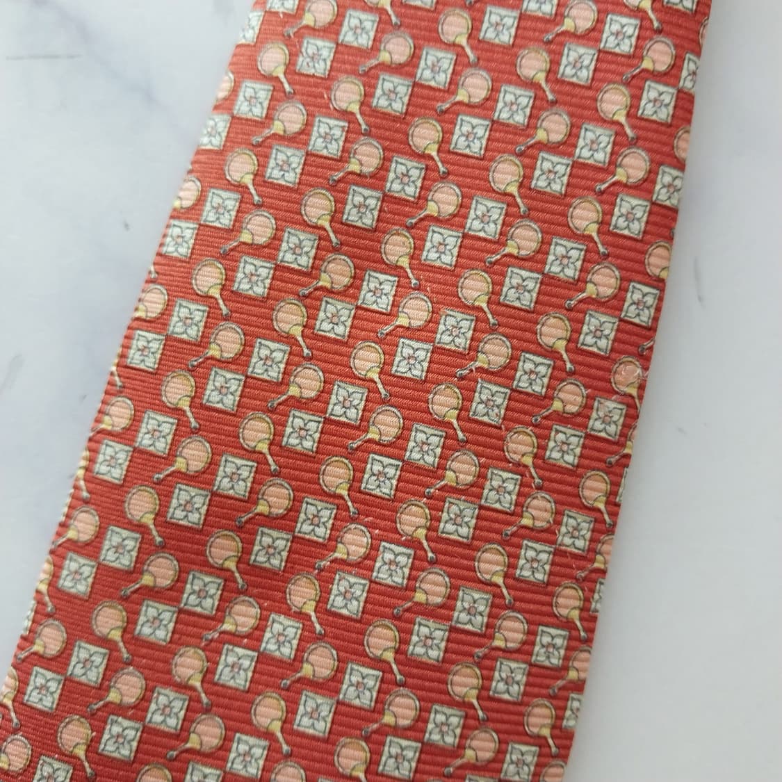 폴스튜어트 실크 오렌지 패턴 넥타이 8.5cm A등급 K2404
 상품이미지10