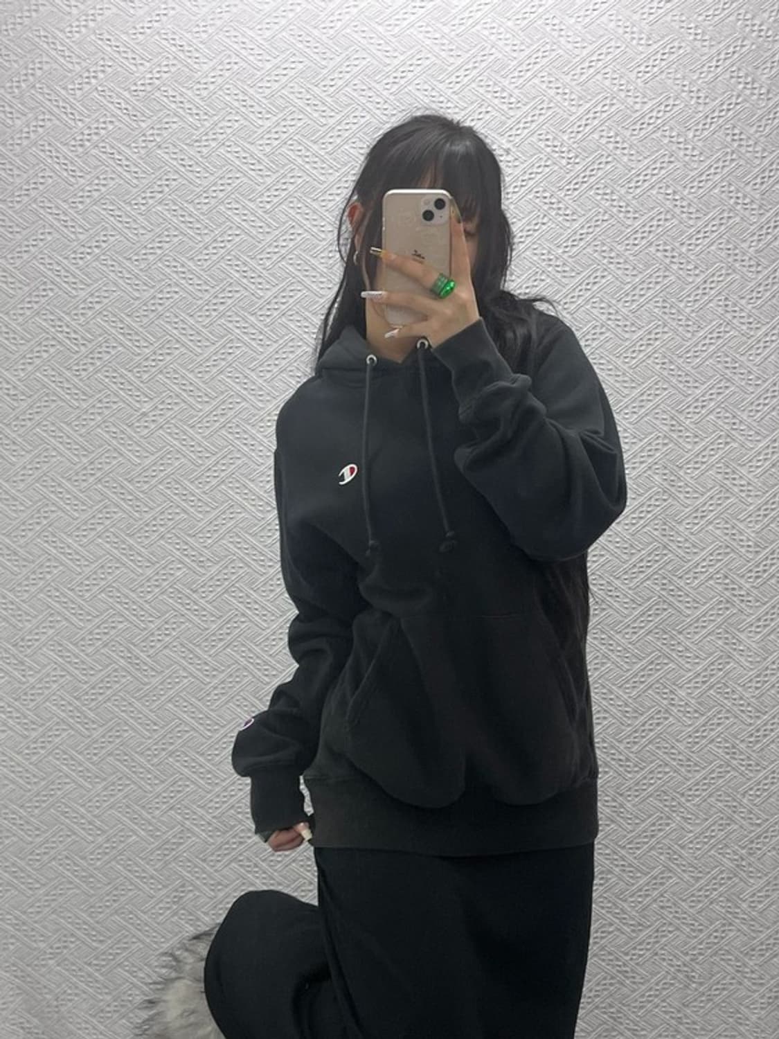 챔피온 빈티지 리버스위브 캐주얼 약기모 후드티 M C08094 상품이미지2