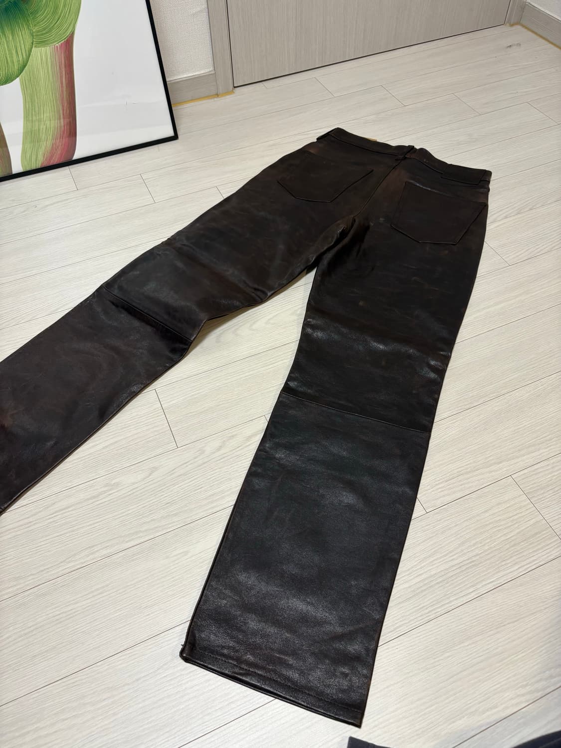 스투시 뉴클래식 브라운 레더 팬츠 28(실사이즈30) 상품이미지5