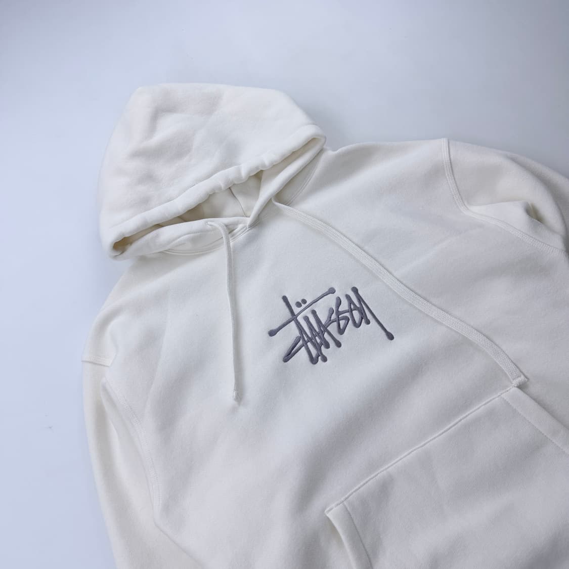 스투시 빅 스톡로고 화이트 후드티셔츠 상품이미지3