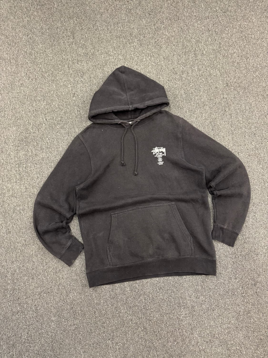 M)USA 스투시 빈티지 월드투어 프린팅 블랙 후디 상품이미지1