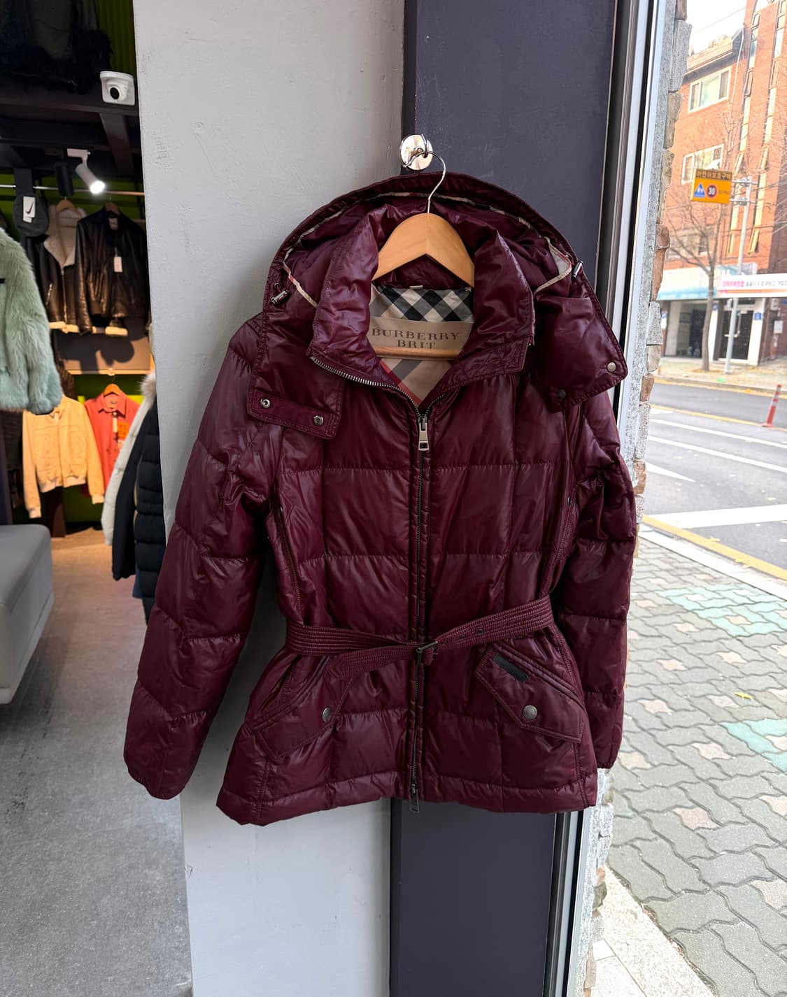 S/ 버버리 다운 벨티드 후디 패딩점퍼 상품이미지2