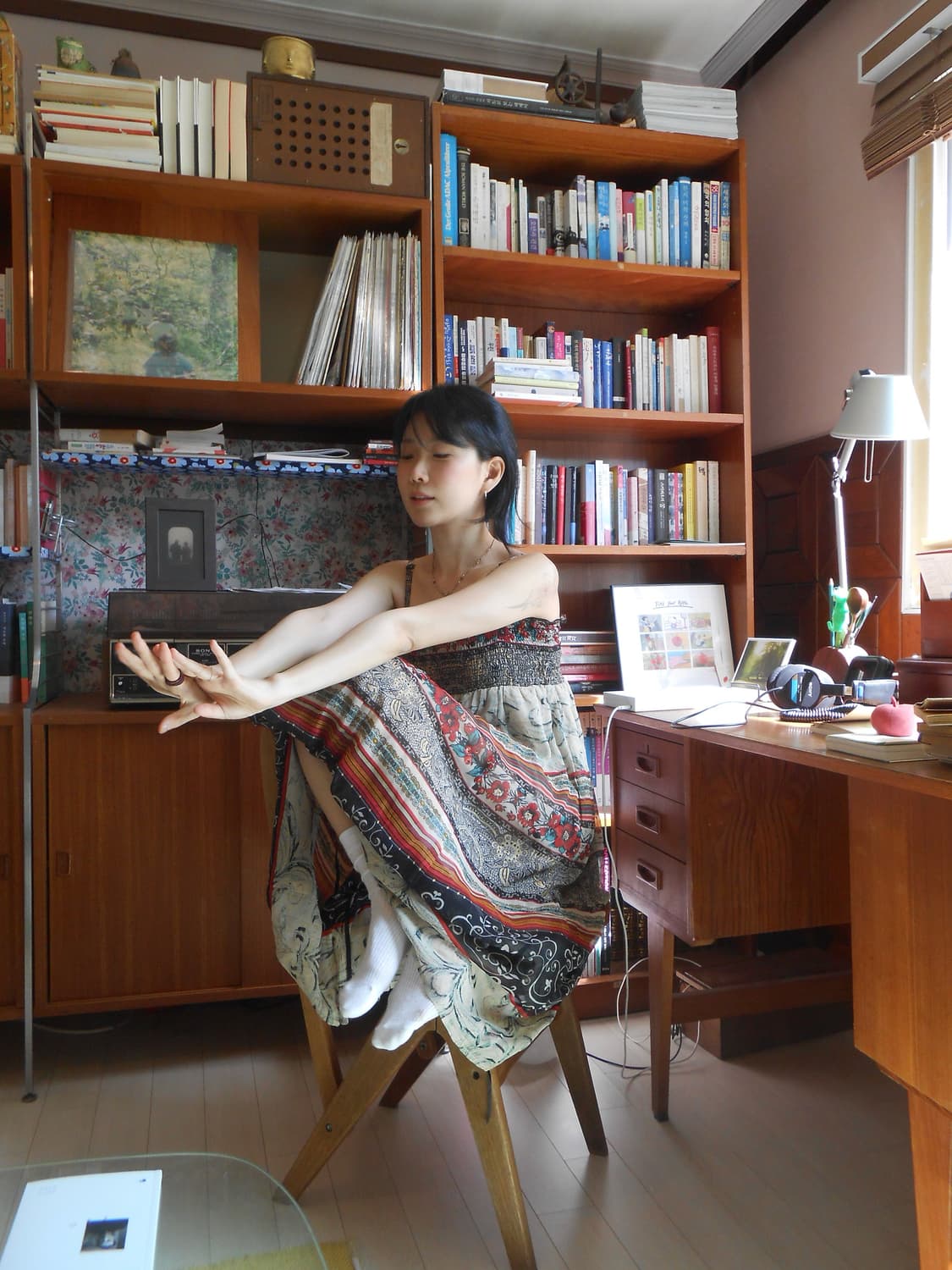 오리엔탈 플라워 스모크 뷔스티에 원피스 상품이미지3