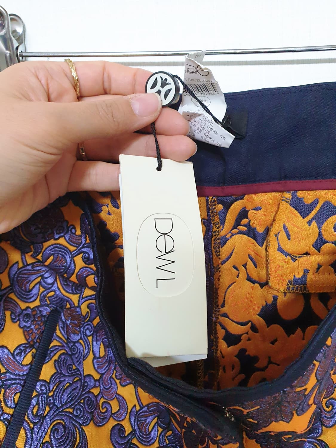 새상품 듀엘 실크자카드 팬츠 66 오렌지퍼플 상품이미지8