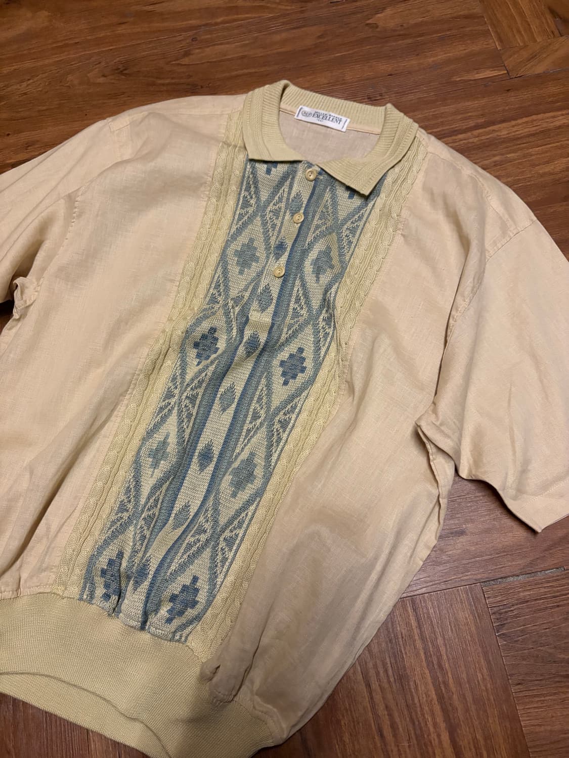 LINEN JAQUARD KNIT PANEL SHIRT 상품이미지4