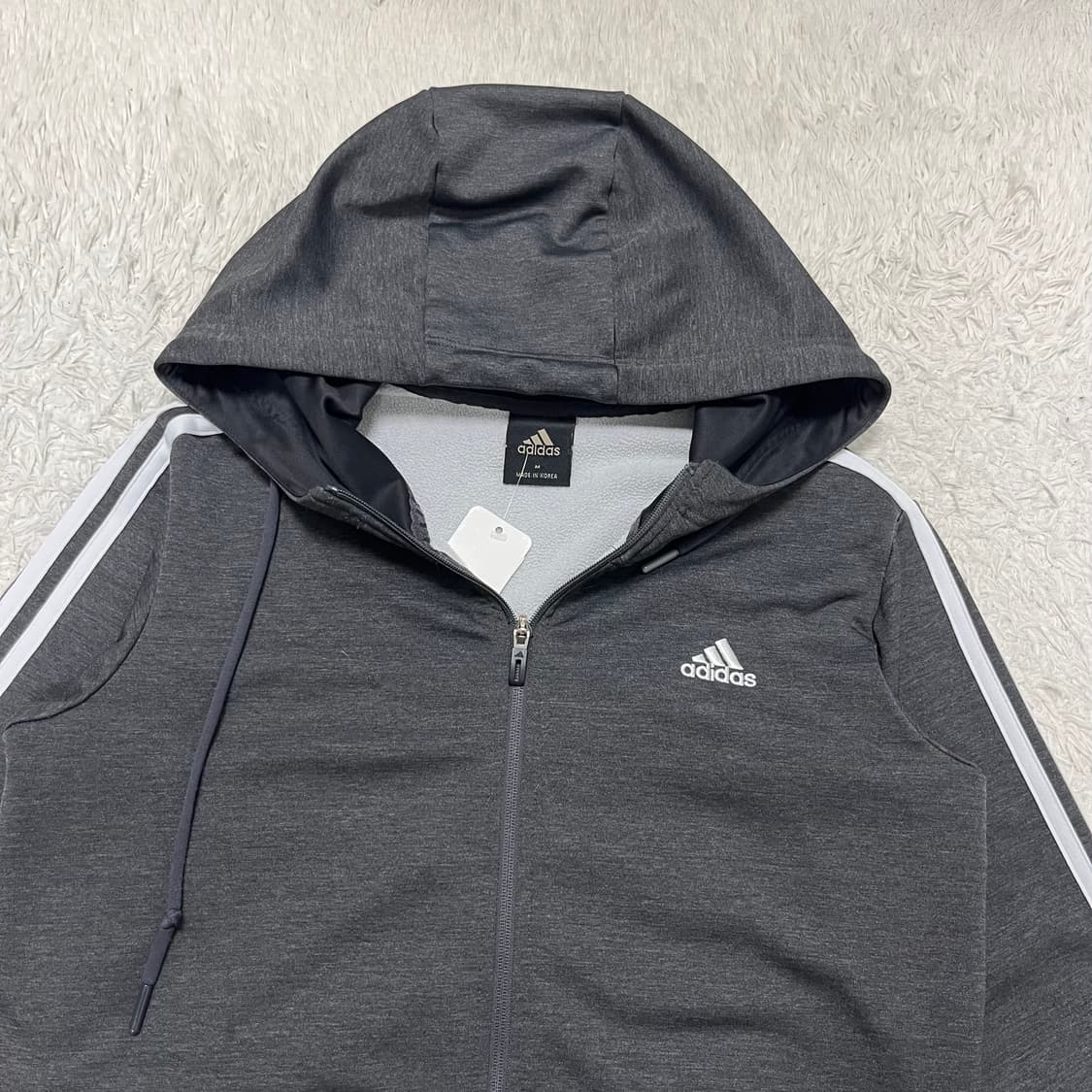 Adidas charcoal hooded jersey 상품이미지5