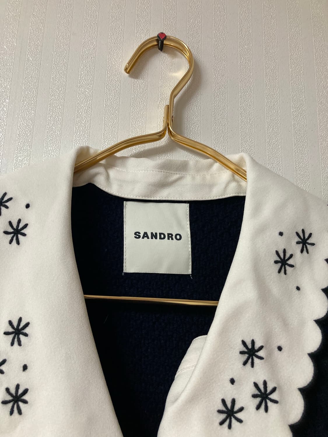 1사이즈 산드로 울 케이블 니트 가디건 네이비 상품이미지6