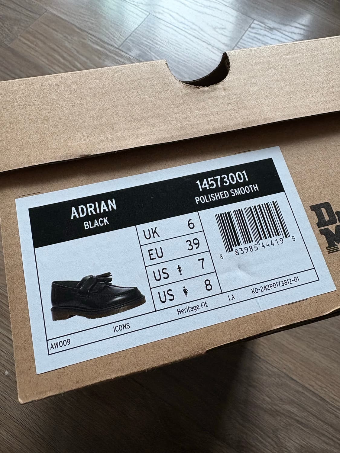 닥터마틴 아드리안 블랙 US7 상품이미지4