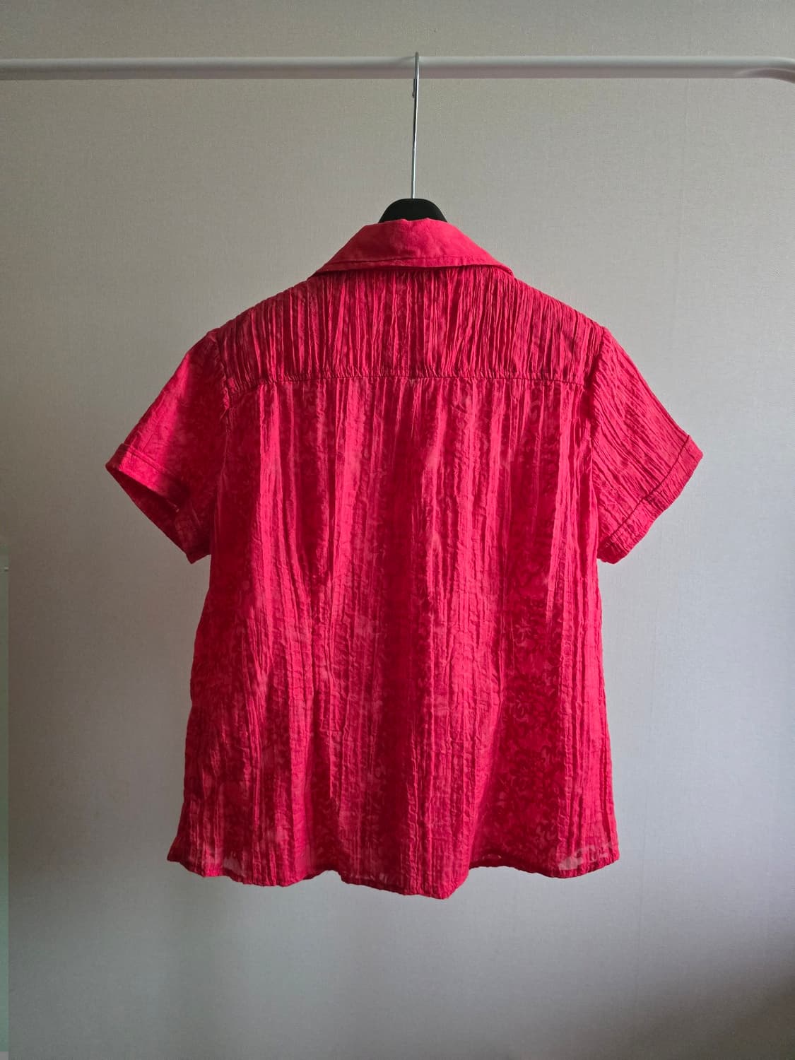 Hot Pink Crinkle Jacquard Shirt 상품이미지4