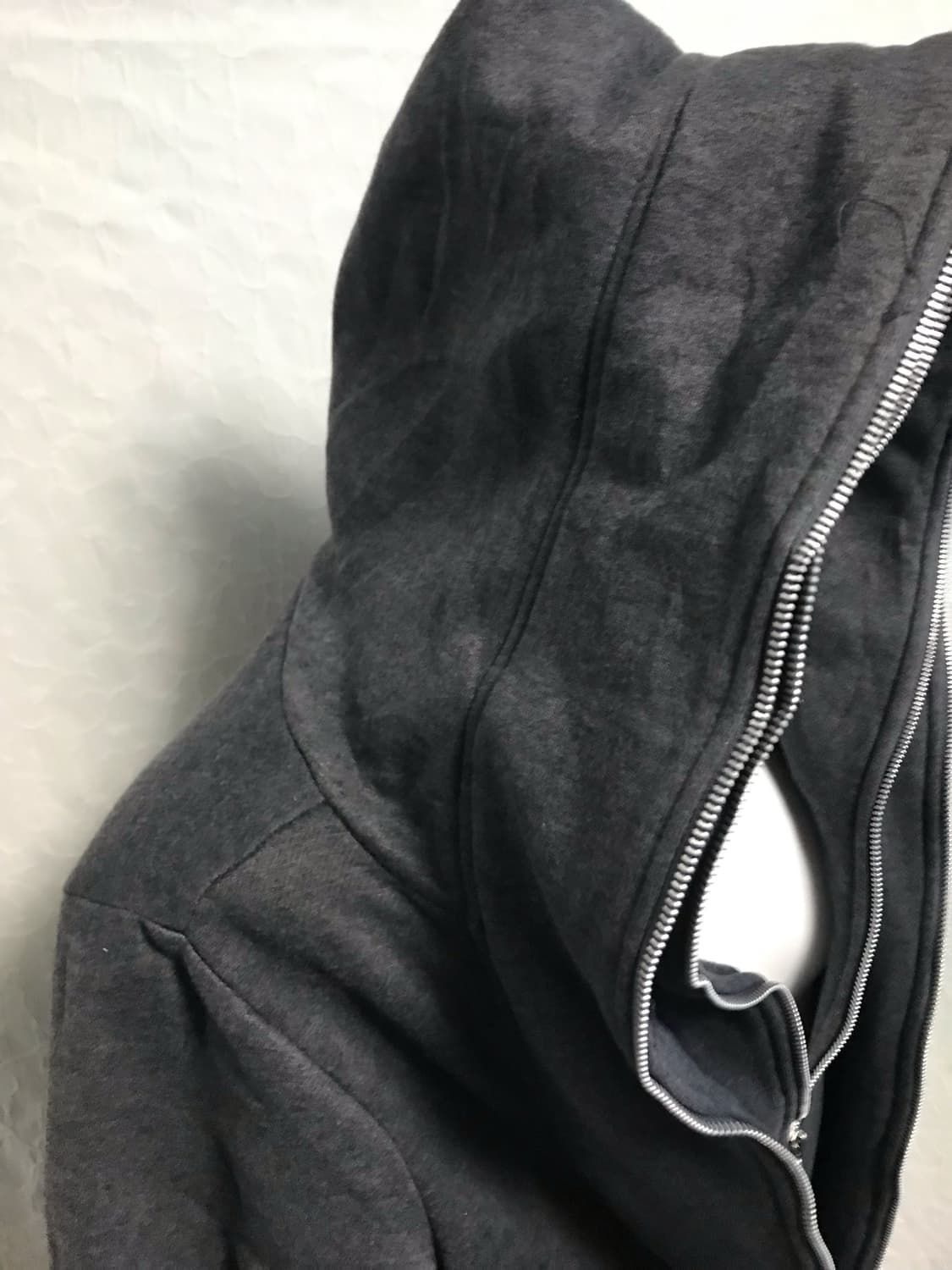 빈티지 아카이브 레이어드 투웨이 지퍼 기모 후드 집업 상품이미지4