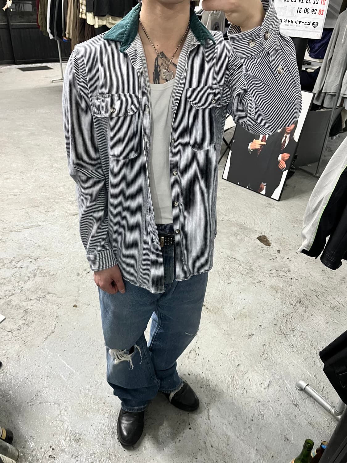 80s Prentiss Outdoors hickory shirt  상품이미지4