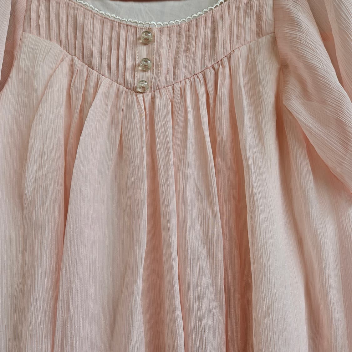 0327베이비핑크 쉬폰 튜닉원피스형 블라우스 상품이미지3