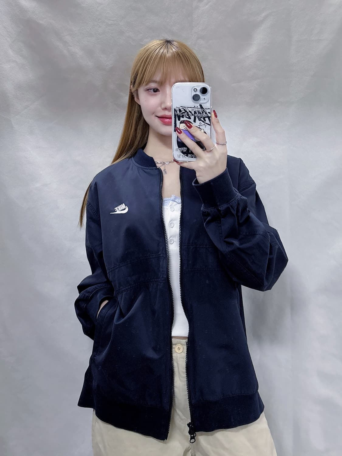 나이키 블랙 스우시 투웨이 자켓  상품이미지2