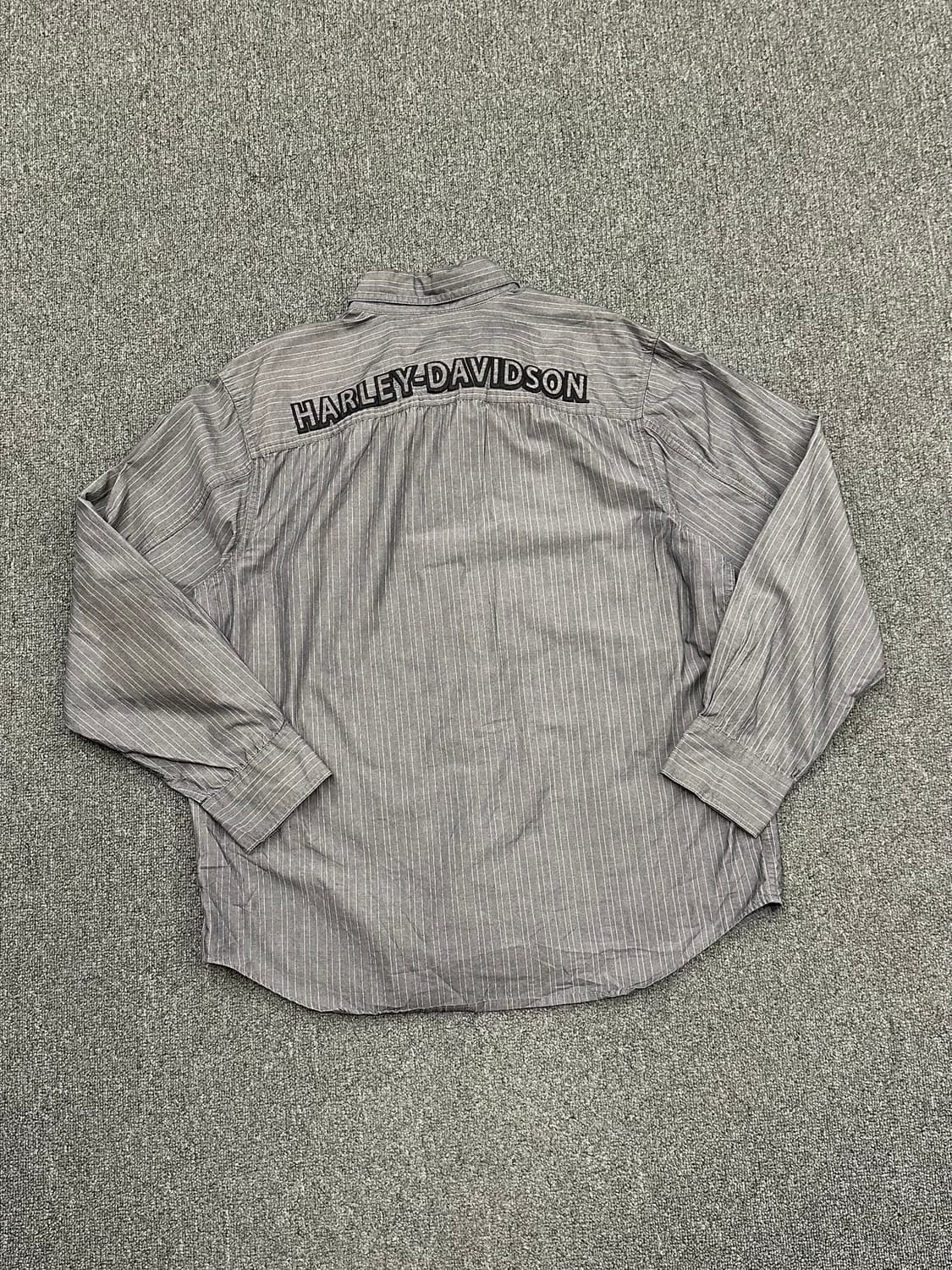 L)할리데이비슨 vintage 레일로드 스트라이프 긴팔셔츠 상품이미지5