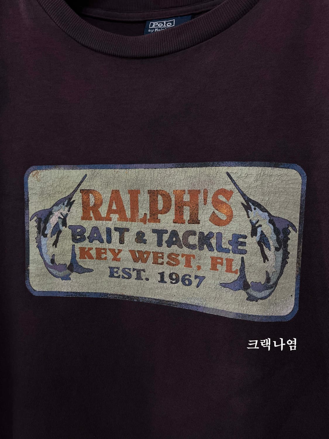 90's 폴로 랄프로렌 KEY WEST 스워드피쉬 페이드 반팔티 상품이미지4