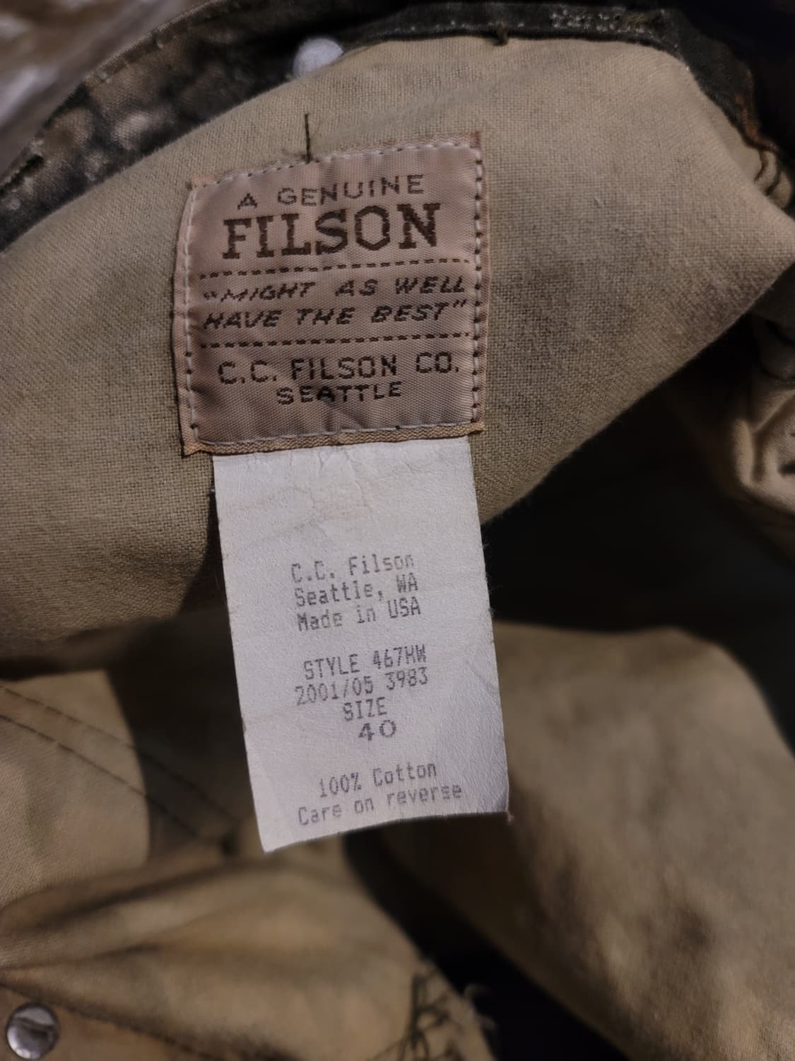 FILSON 필슨 리얼트리 오일팬츠 (빅사이즈) 상품이미지5