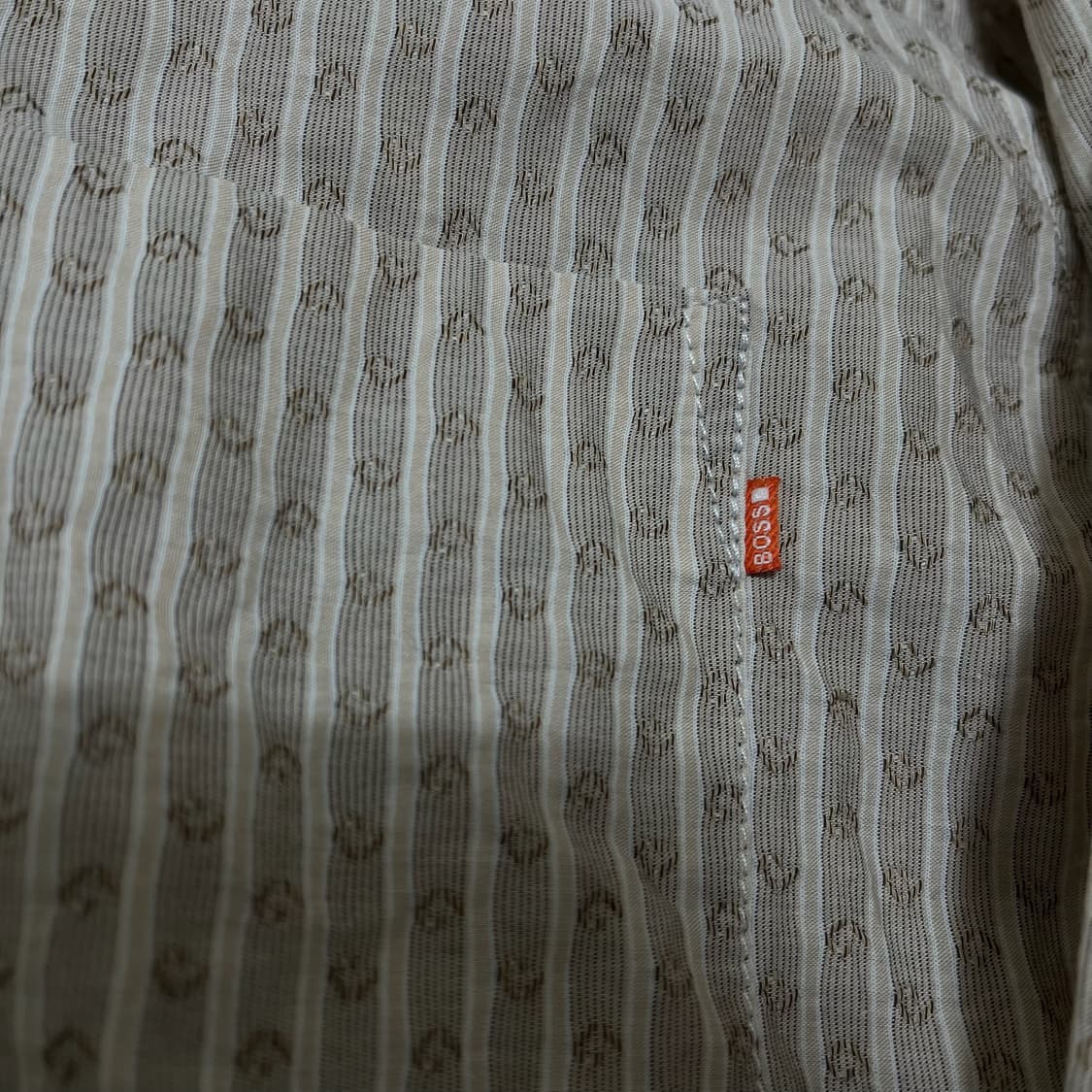 휴고 보스 오렌지 라벨 스트라이프 포켓 긴팔셔츠 [베이지] L/100 상품이미지5