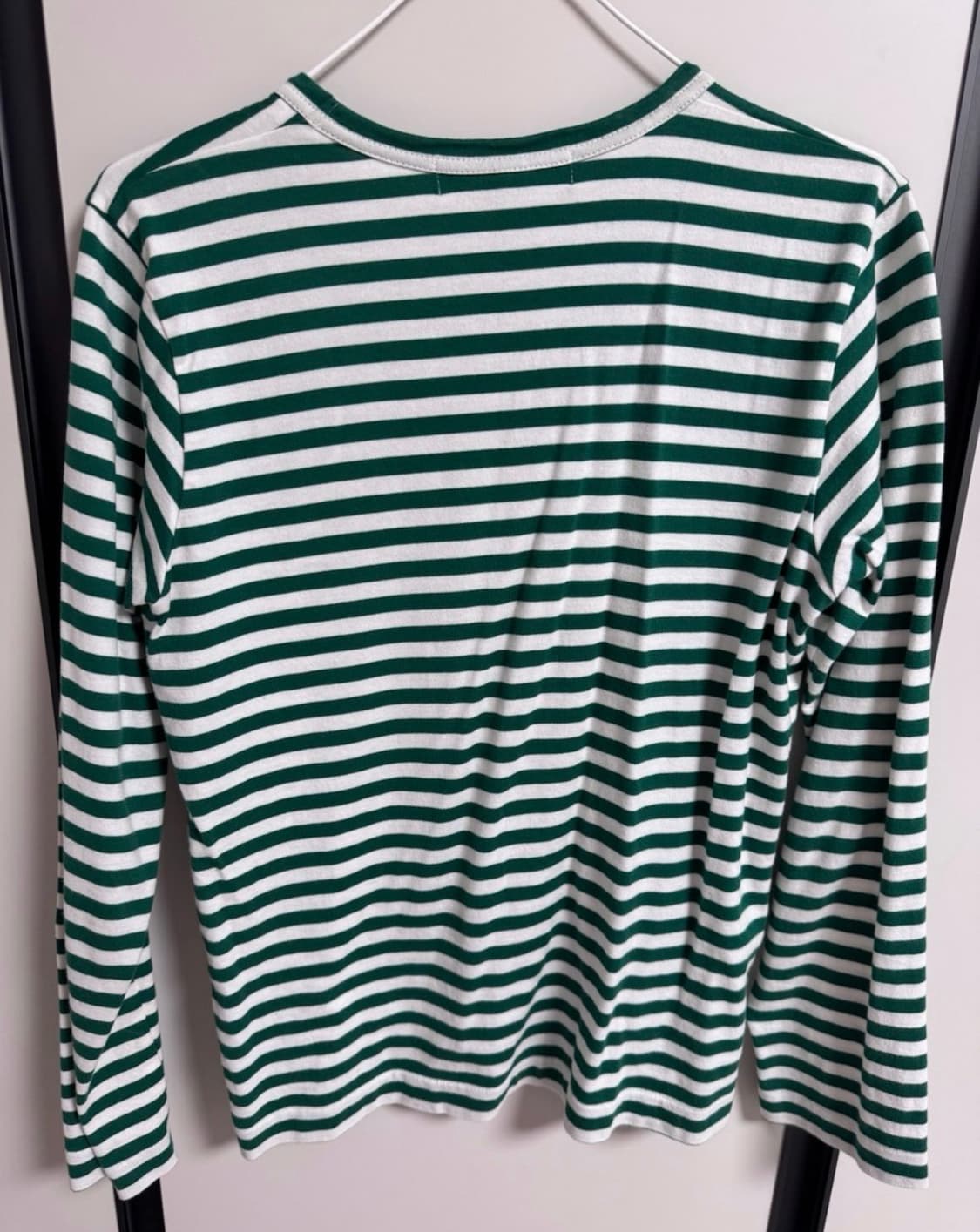 플레이 꼼데가르송 스트라이프 롱슬리브 티셔츠 그린 화이트 상품이미지2