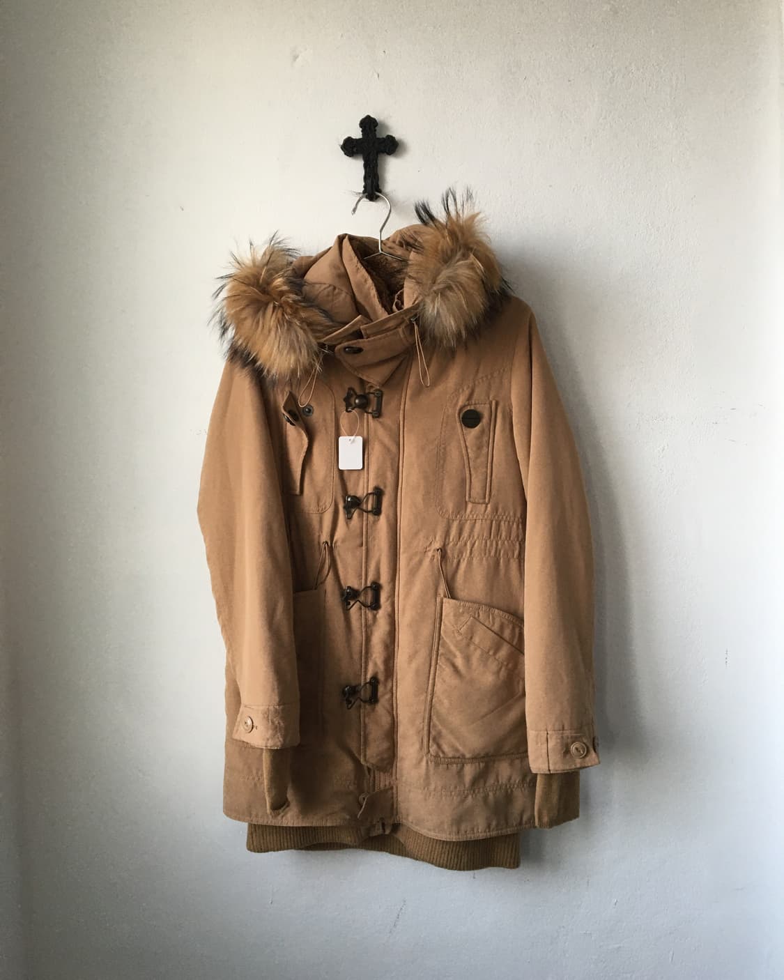 Raccoon fur hood filed jacket 상품이미지2