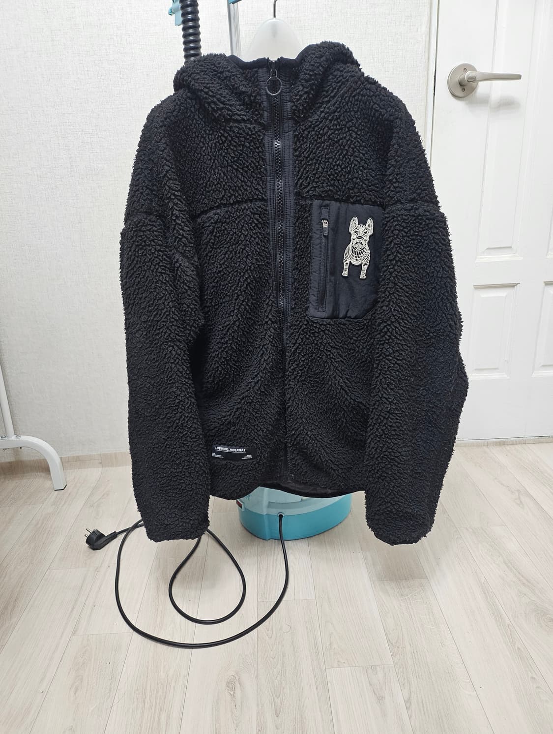 (100~105)L ☆초대장급☆라이프워크[블랙] 빅자수 쉐르파후리스점퍼 상품이미지1