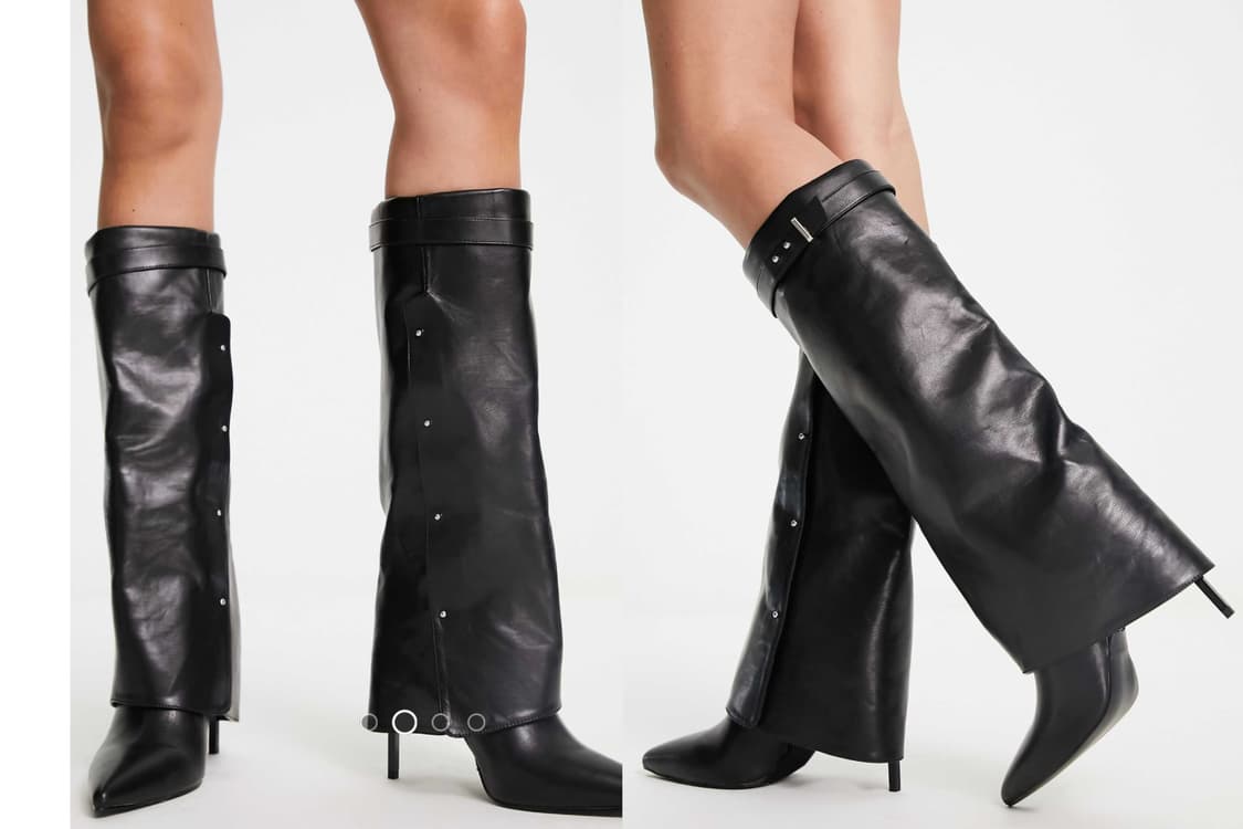 leather fold over long boots UK4 상품이미지2