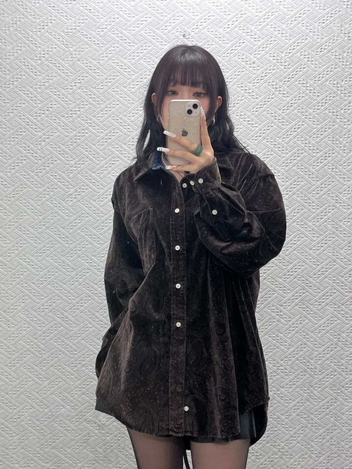 타미힐피거 컨트리 스트릿 펑크 페이즐리 벨벳 셔츠 L C11015 상품이미지2