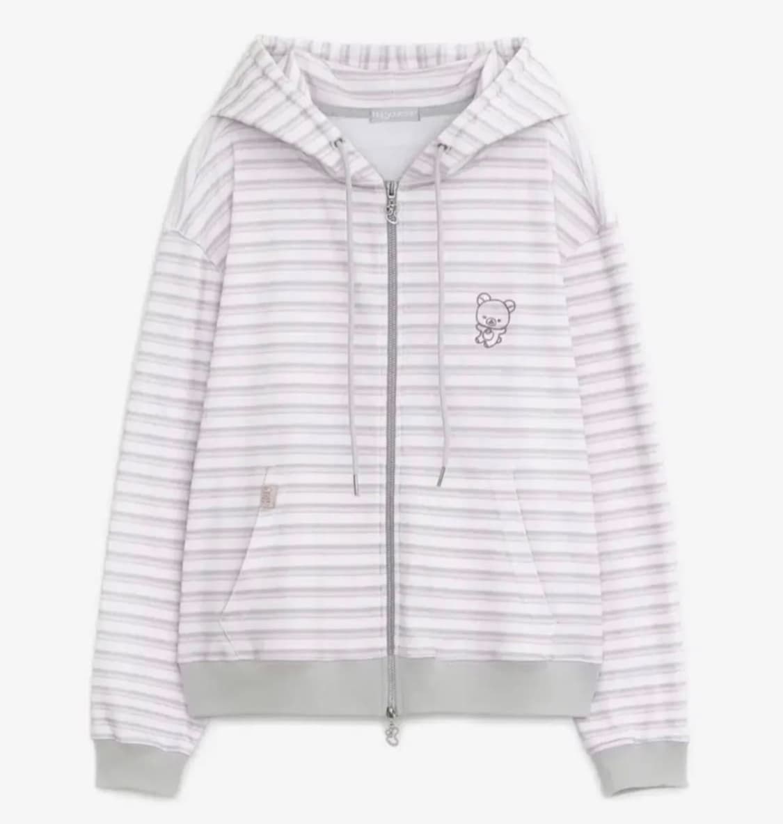 허그유어스킨 코리락쿠마 후드집업 스트라이프 상품이미지1