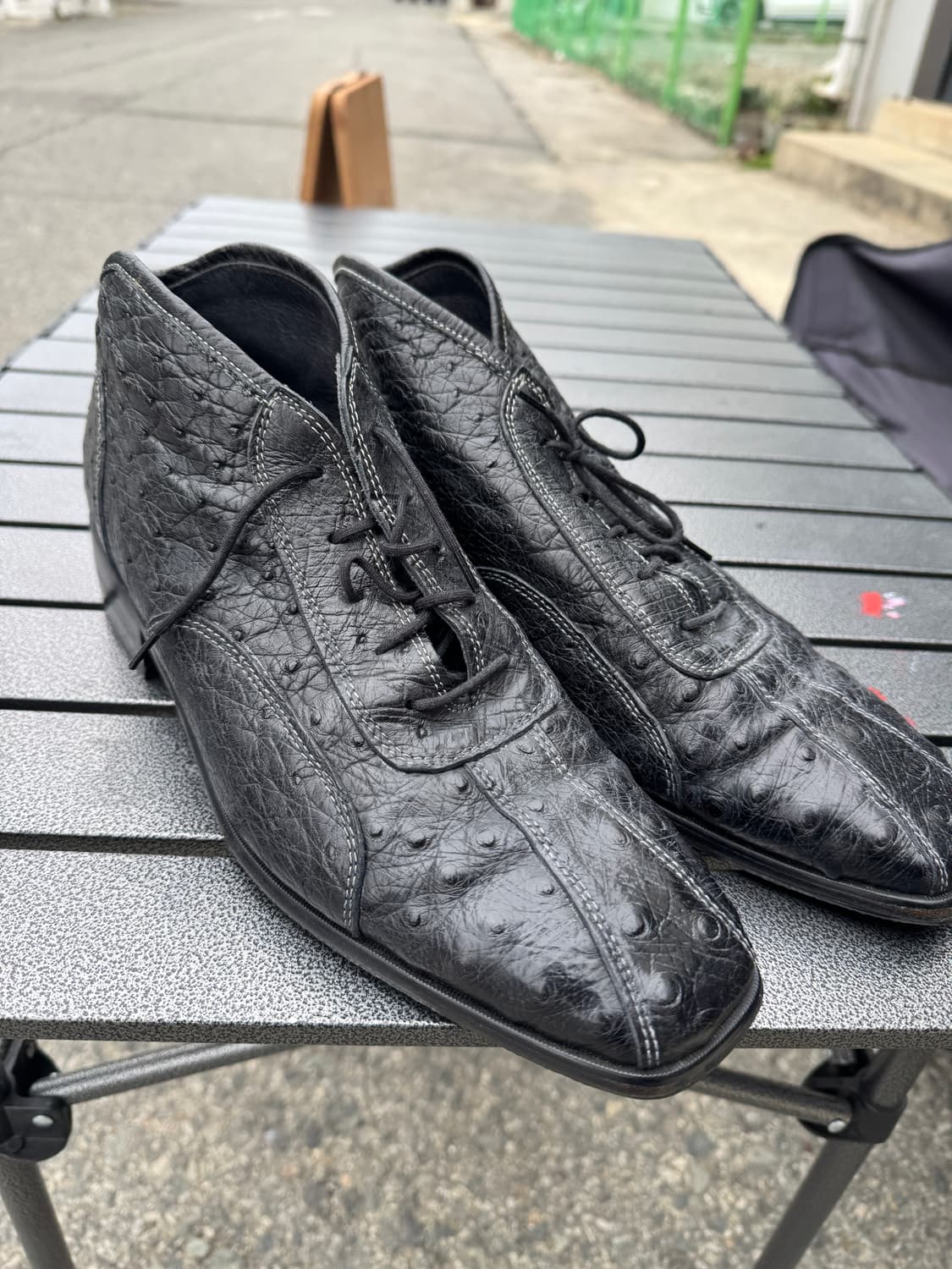 빈티지 타조가죽 스퀘어 구두 상품이미지1