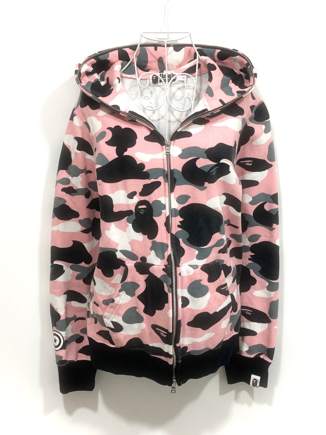 Bape pink camo shark hooded zip-up 상품이미지5