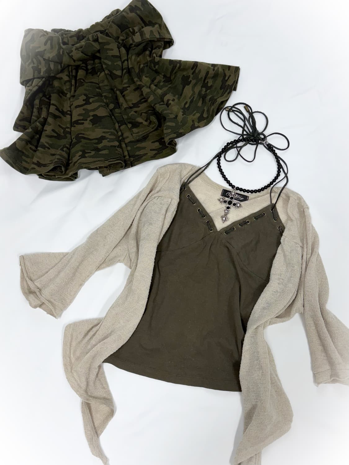 홀터 나시 & 밀리터리 와투케 3pcs 미니 세트 상품이미지1