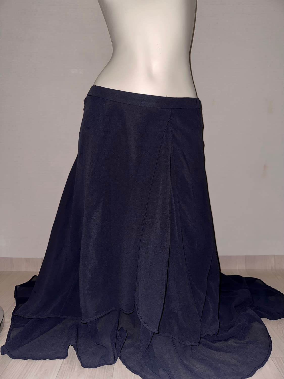 빈티지 레이어드 언발란스 롱 스커트 상품이미지1