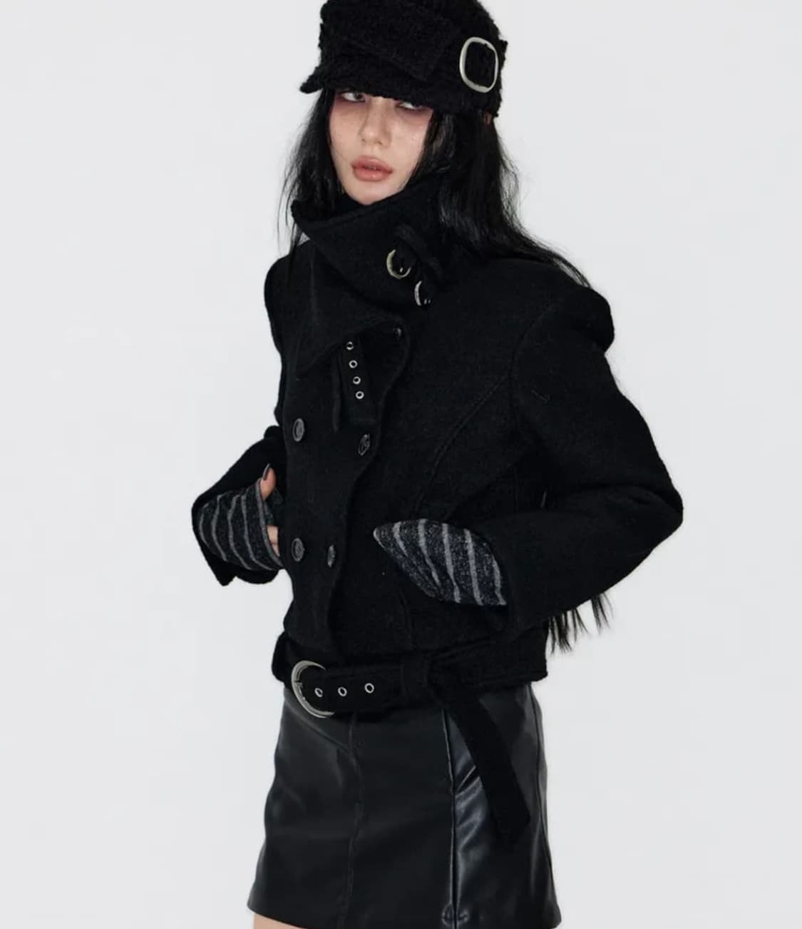 낫노잉 Double Belted High-Neck Coat 하이넥 코트 상품이미지2