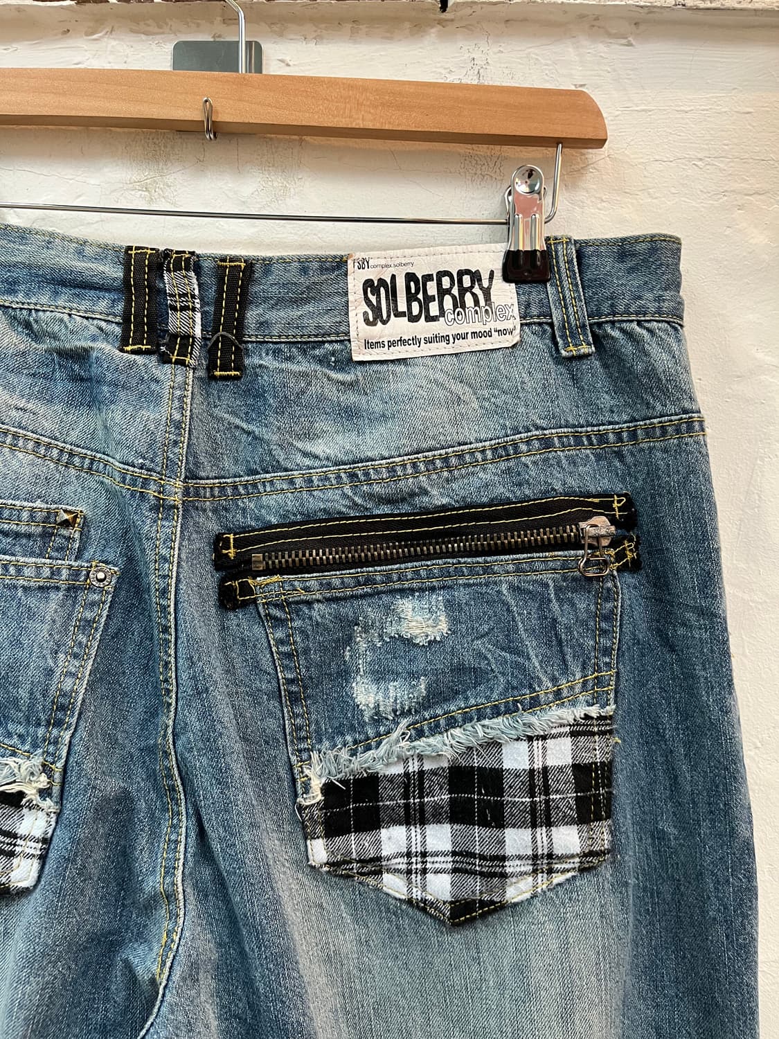 Solberry jeans 패치워크 데미지 데님 진 36 상품이미지8
