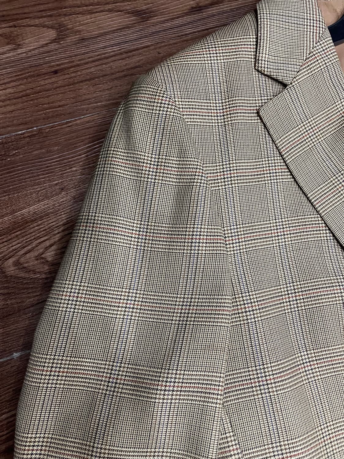 버버리 2B 글렌체크 울실크 블레이져 자켓 골드베이지 상품이미지5