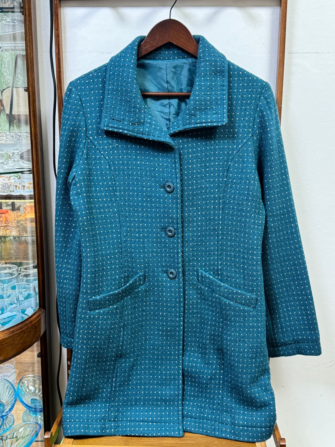 블루 도트 빈티지 코트 상품이미지1