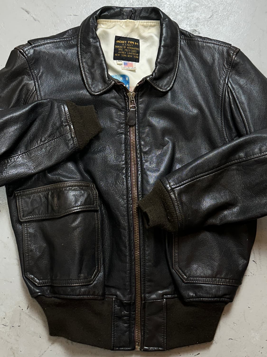 90's OG USA 아비렉스 레더 A-2 자켓 빈티지 레더 봄버 자켓 상품이미지8