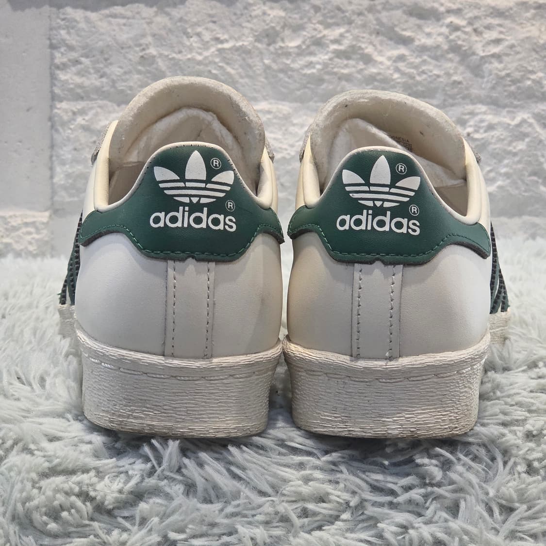 2q-24:아디다스 오리지널스 슈퍼스타 레더 스니커즈 그린 (230mm) 상품이미지3
