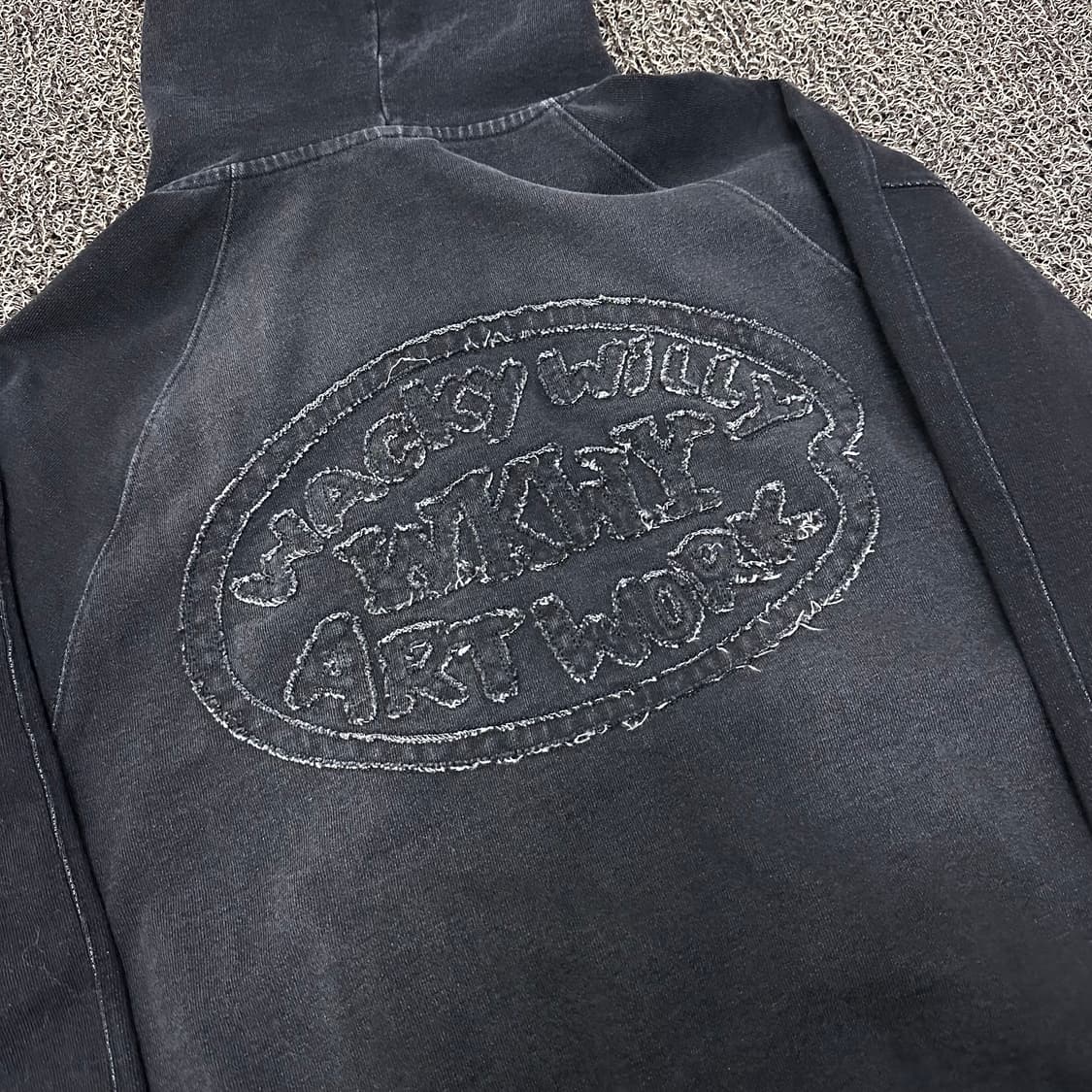 WACKY WLLIS 와키윌리 데님 라이크 후드집업 블랙 S 상품이미지8