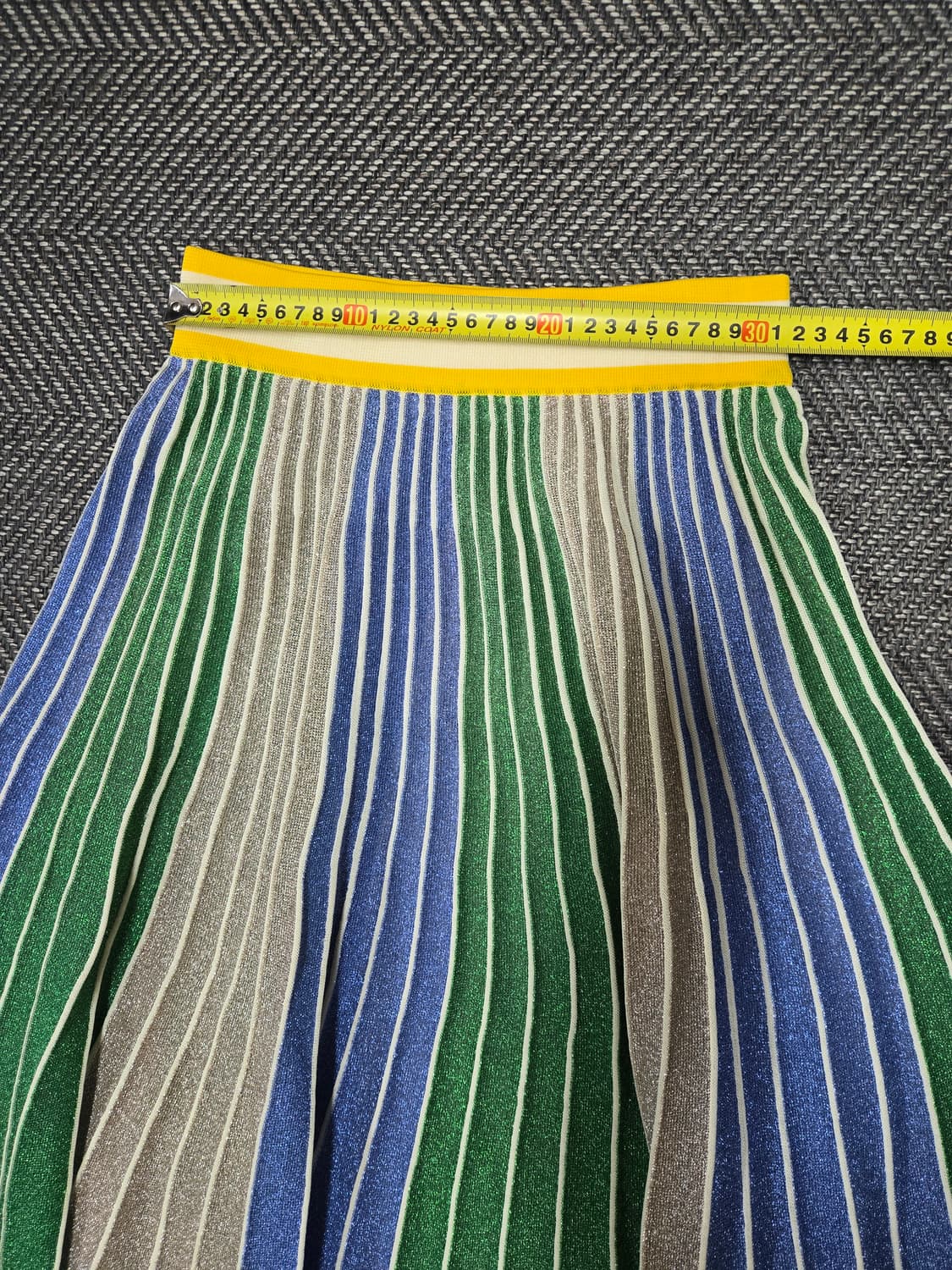 럭키슈에뜨 컬러 스트라이프 플리츠 니트 스커트 상품이미지5