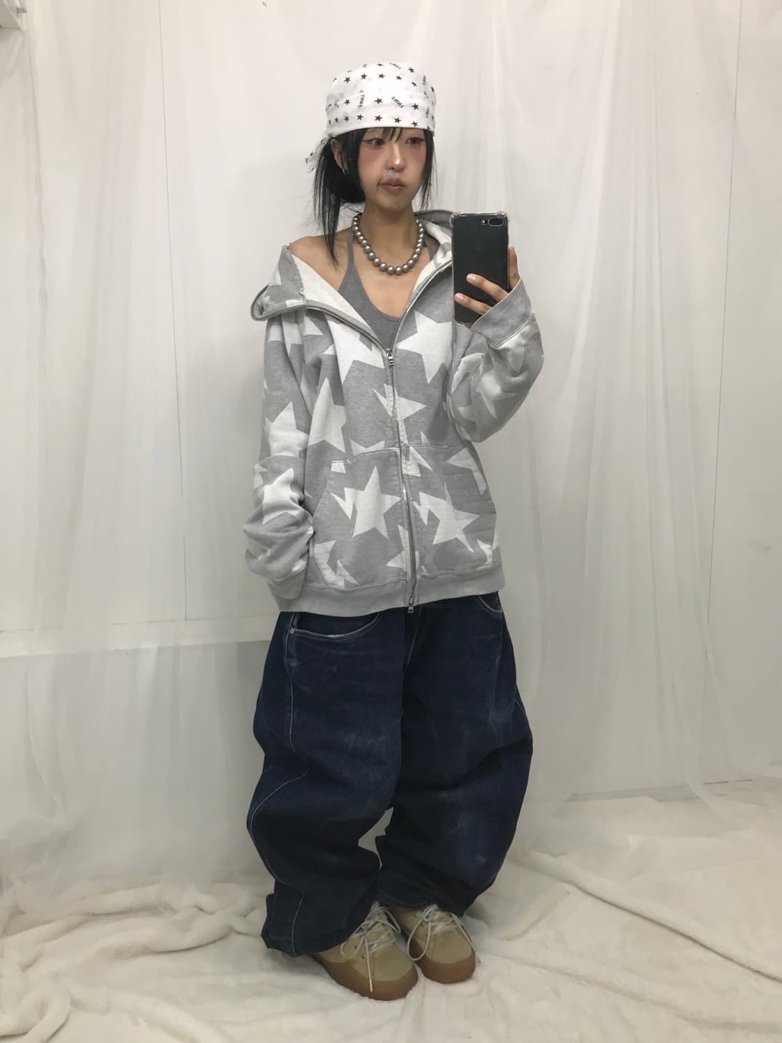 베이프 스타패턴 투웨이 후드집업 ( 레ㅔㅔㅔ어 ) 상품이미지7